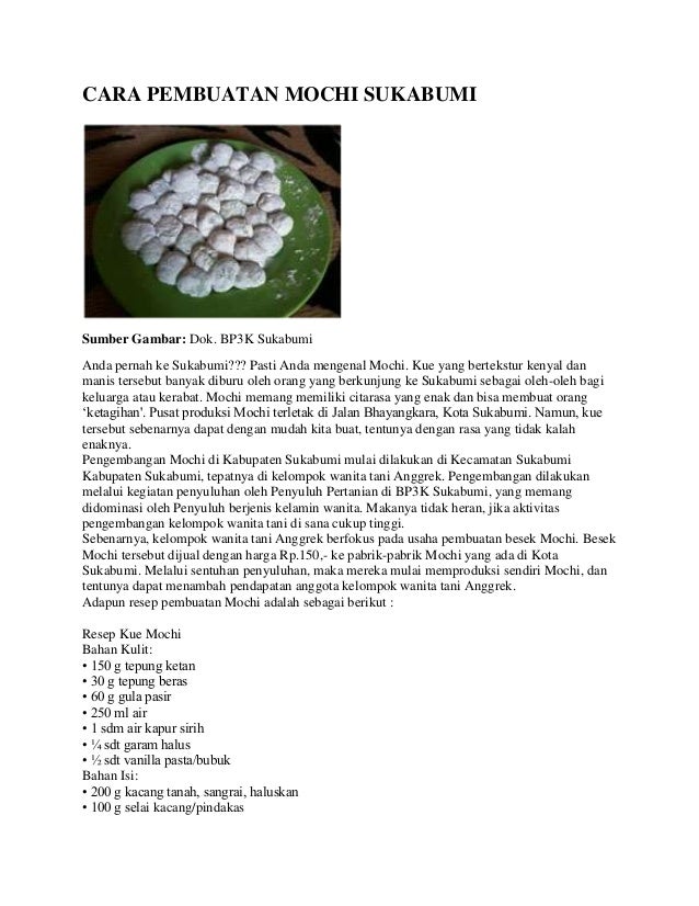 Cara pembuatan mochi sukabumi